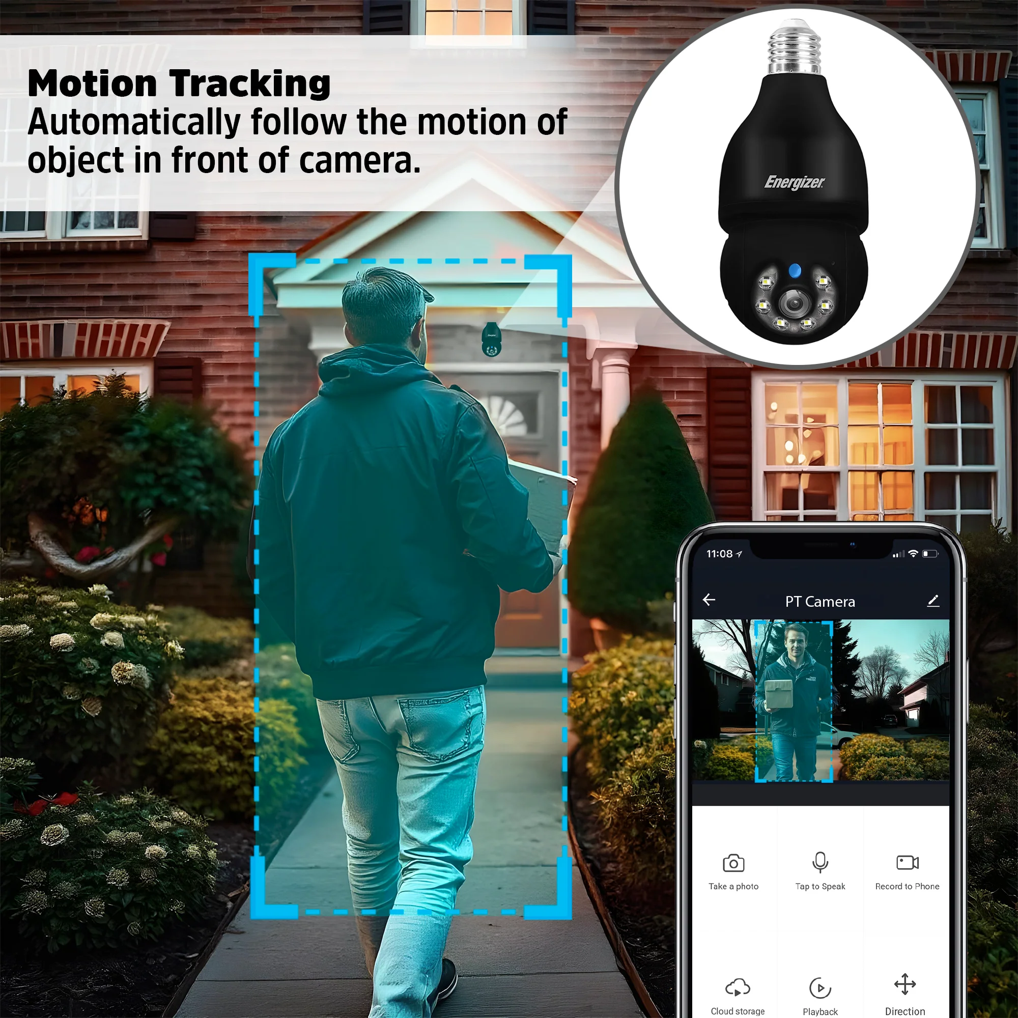 Smart 5GHz 2K Security Auto Tracking P/T Light Bulb Socket Camera - Image 3