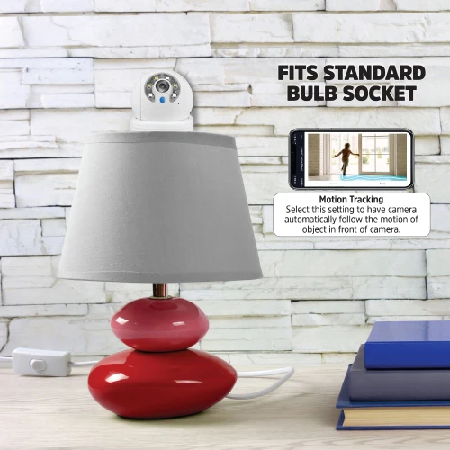 Smart Wifi 2K Bulb Socket Auto Tracking Pan Tilt White Camera - Image 6