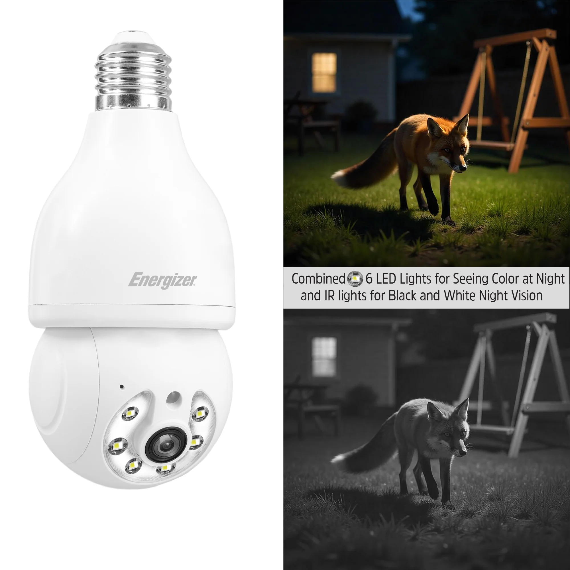 Smart Wifi 2K Bulb Socket Auto Tracking Pan Tilt White Camera - Image 7