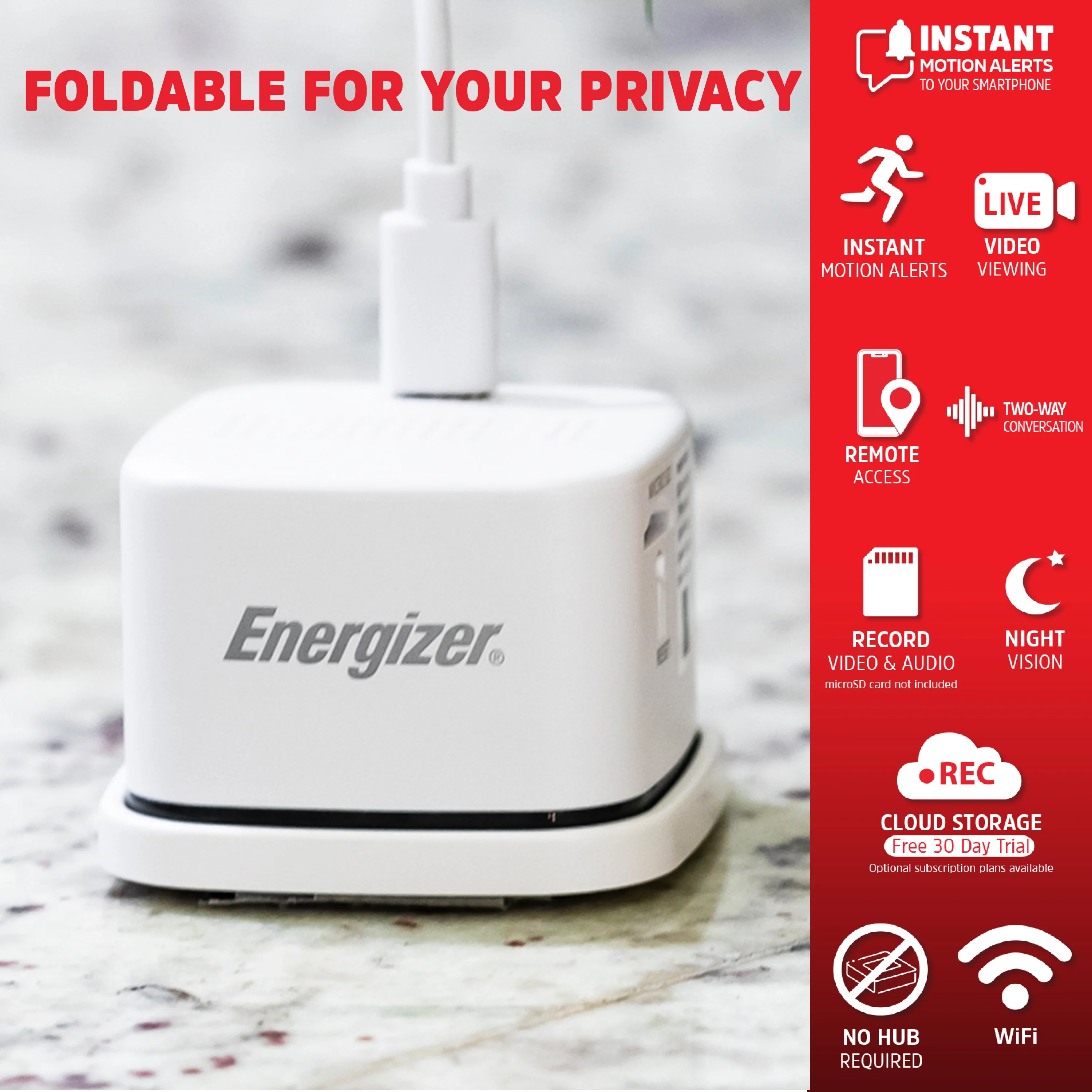 Smart 2.4Ghz QHD Wired Security Indoor Black Camera - Image 3