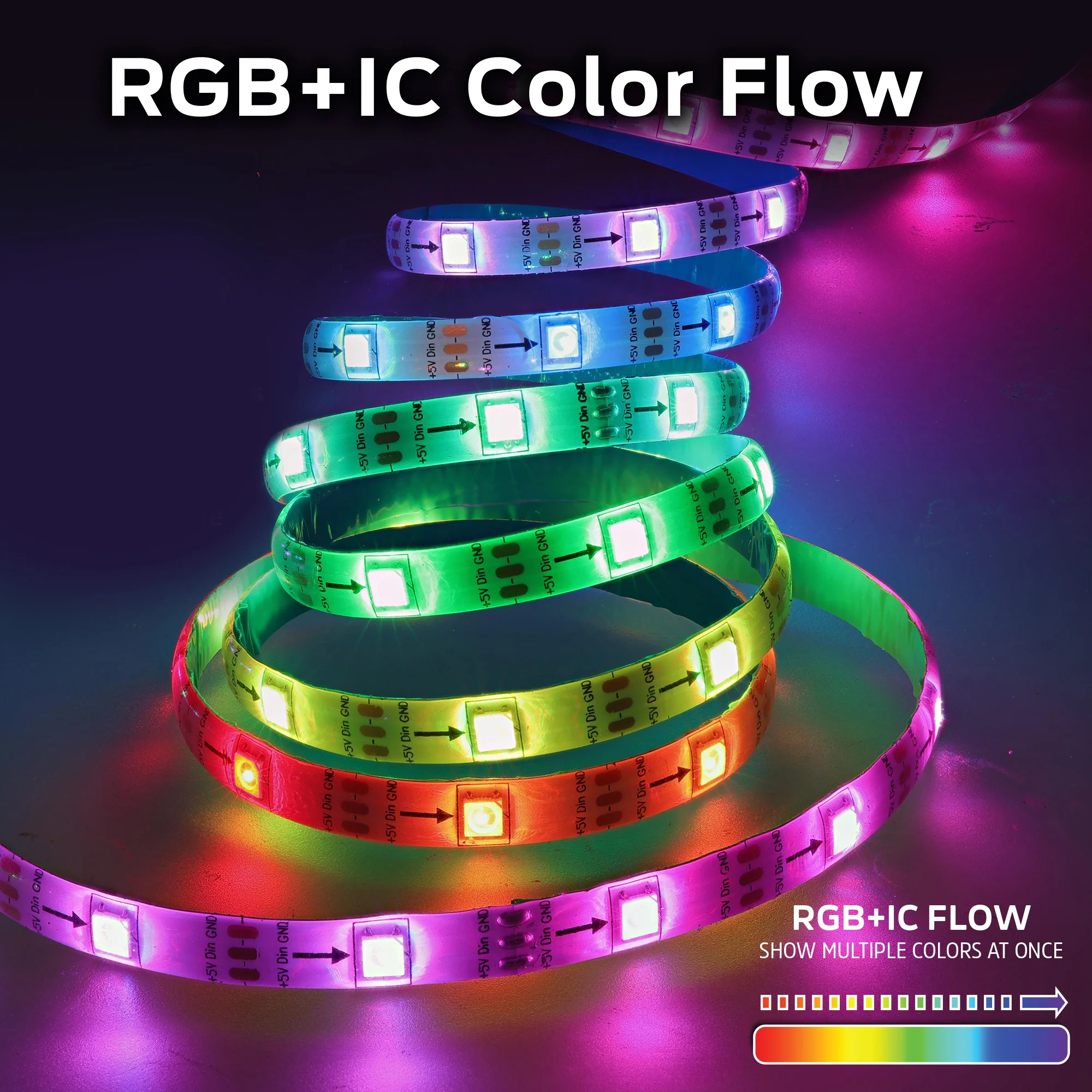 Smart Indoor Color Flow LED Light Strip - Image 5