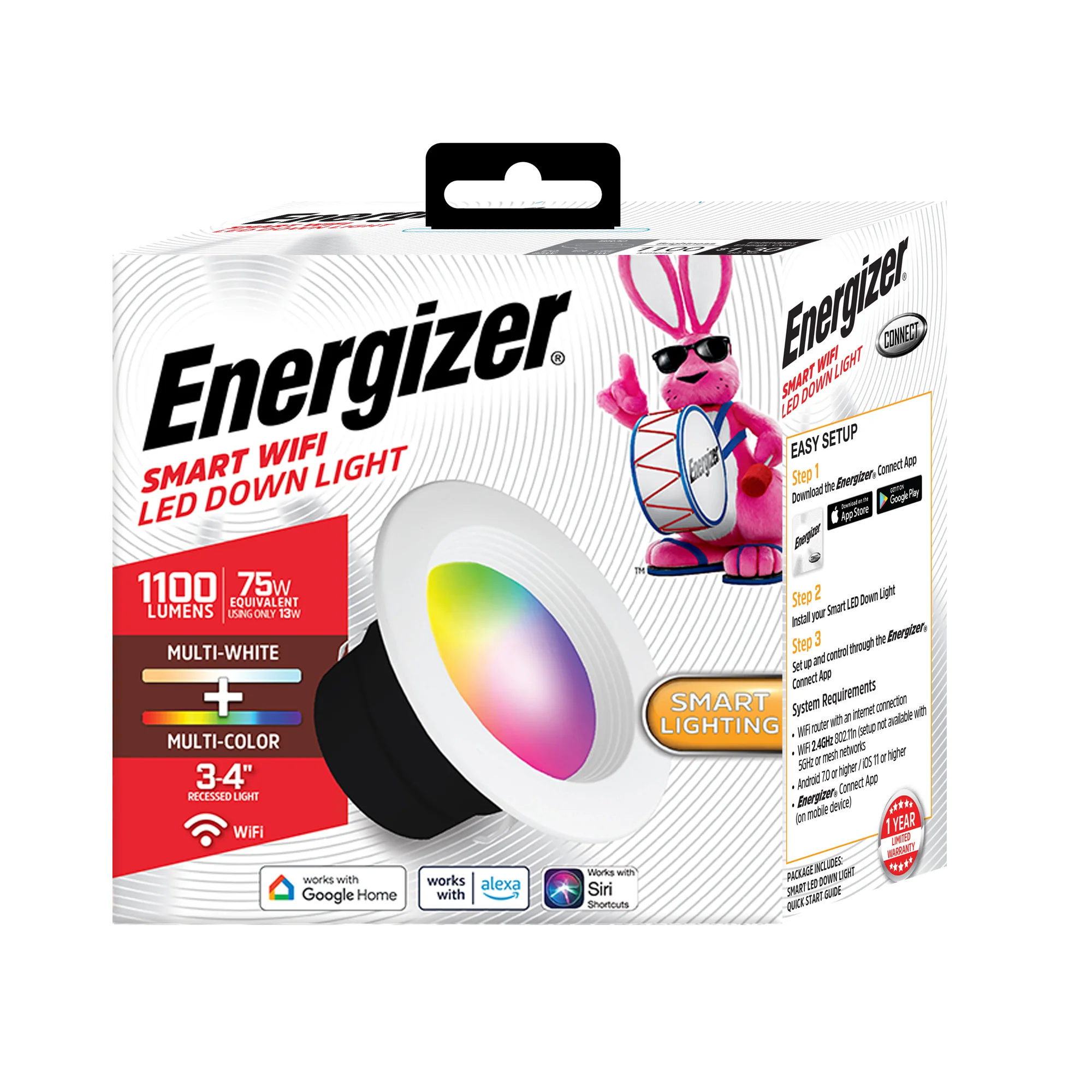 Smart 3/4 inch Multicolor and Multi-White Downlight LED Light Bulb - Image 7