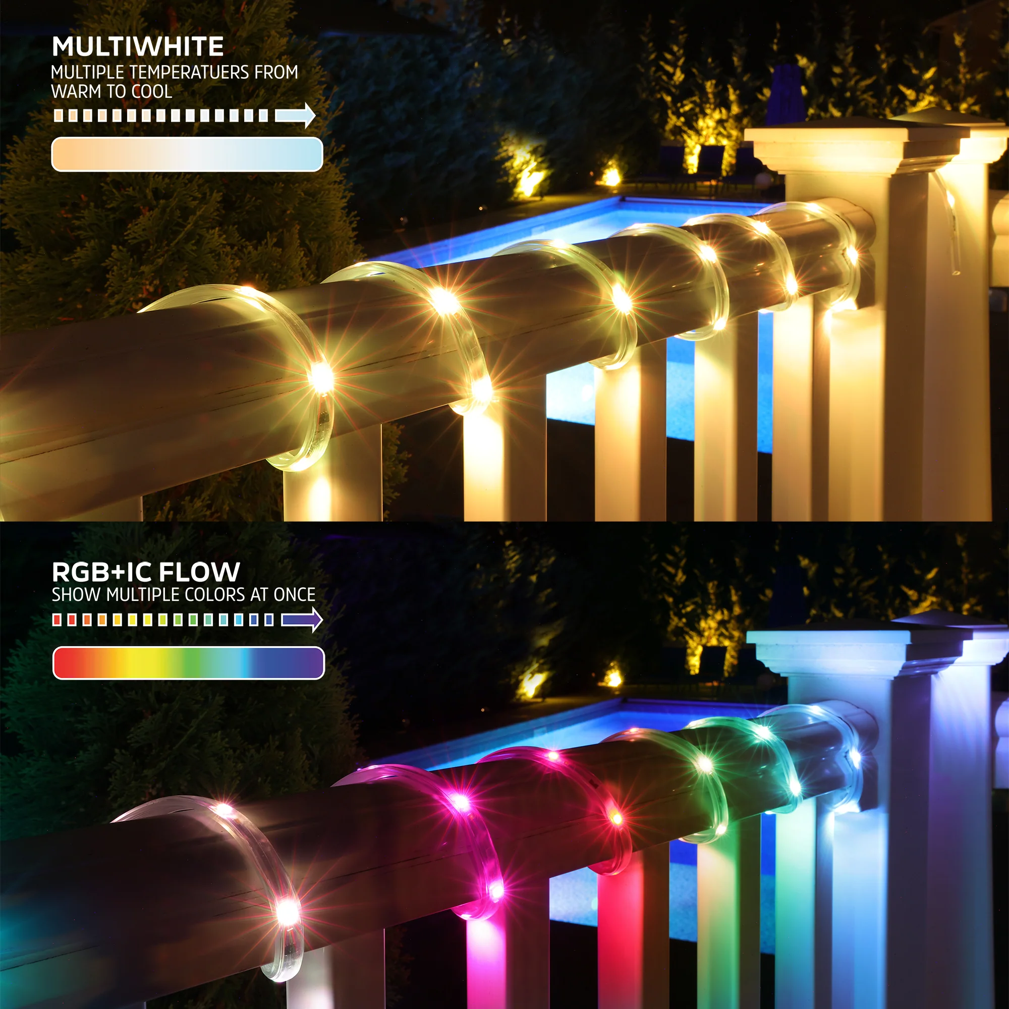 Smart 50ft Outdoor Multicolor Sound Reactive LED Light Strip - Image 4