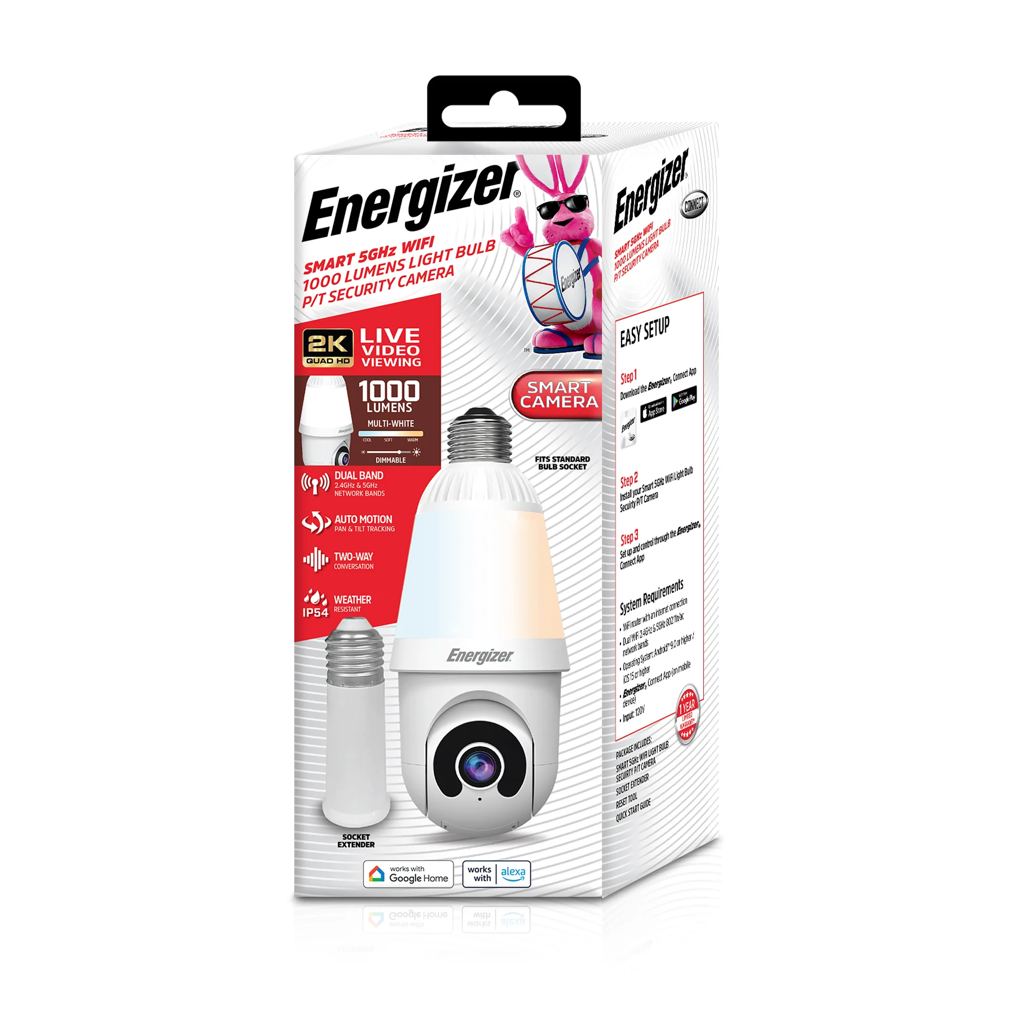 Smart 5GHz 2K Pan and Tilt Camera w/ multi-white 1000 Lumen Lightbulb - Image 6