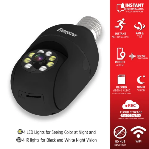 Smart Wifi 1080p Bulb Socket Pan Tilt Camera - Image 3