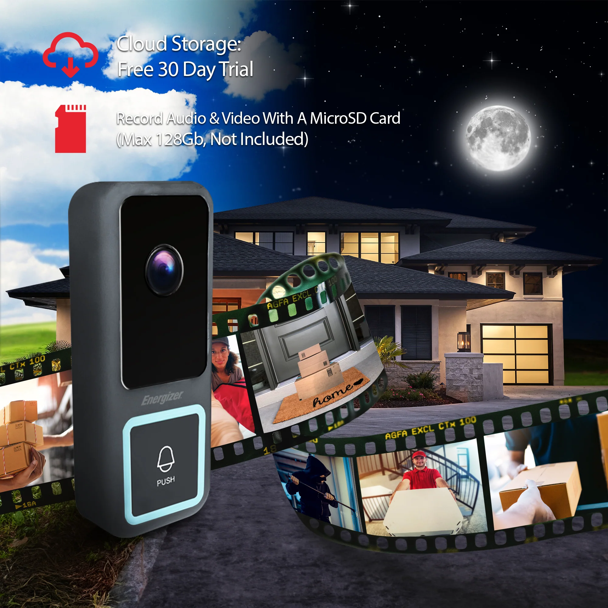 Smart Wi-Fi 1080P Full HD Wired Video Doorbell with Weather Shield and Wireless Chime in Silver - Image 5
